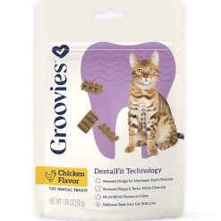 Groovies Chicken Flavor Dental Treats for Cats