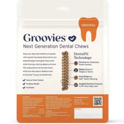 Groovies Original Chicken Flavor Dental Chews for Large Dogs 25-50 lbs