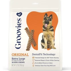 Groovies Original Chicken Flavor Dental Chews for Extra Large Dogs 50-100+ lbs