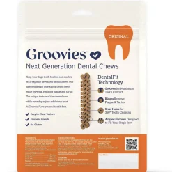 Groovies Original Chicken Flavor Dental Chews for Extra Large Dogs 50-100+ lbs