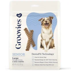 Groovies Senior Dental Chews for Large Dogs 25-50 lbs