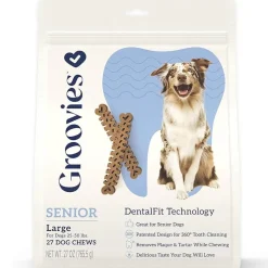 Groovies Senior Dental Chews for Large Dogs 25-50 lbs