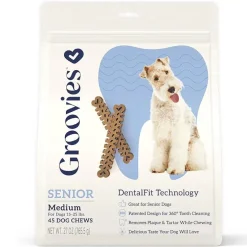 Groovies Senior Dental Chews for Medium Dogs 15-25 lb