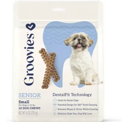 Groovies Senior Dental Chews for Small Dogs 5-15 lbs