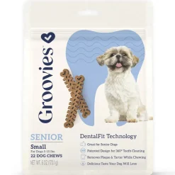 Groovies Senior Dental Chews for Small Dogs 5-15 lbs