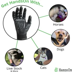 HandsOn Bathing & Grooming Gloves for Cats, Dogs & Horses
