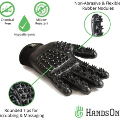 HandsOn Bathing & Grooming Gloves for Cats, Dogs & Horses