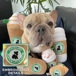 Haute Diggity Dog Starbarks Pupkin Spice Latte Squeaker Halloween Fall Dog Toy