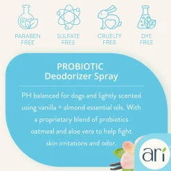 Health Extension Ari Probiotic Deodorizer Spray Vanilla & Almond for Dogs, 8-oz