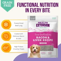 Health Extension Bacon & Liver Bully Puffs Dog Treats (5 oz)