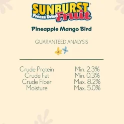 Higgins Sunburst Freeze Dried Fruit Pineapple Mango Treats For Birds 0.5 oz