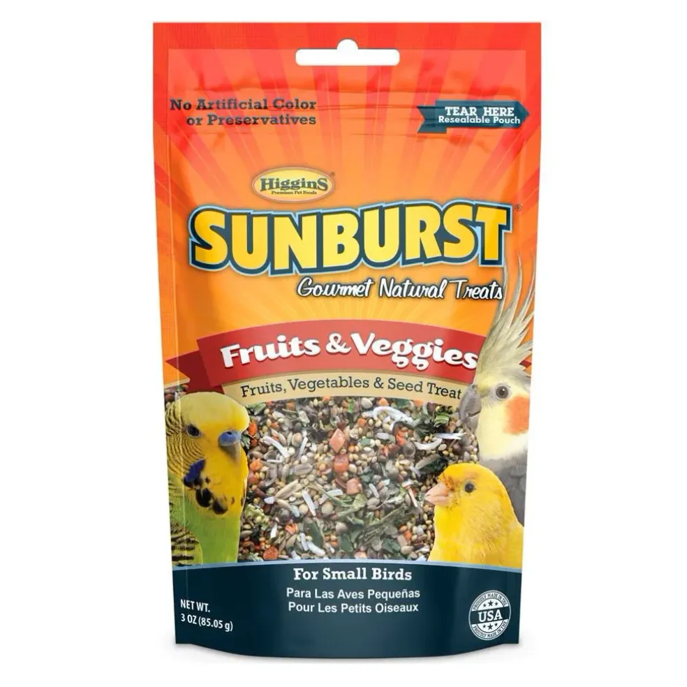 Higgins Sunburst Fruits & Veggies Small Treats For Birds 3 oz