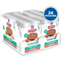 Hill's Science Diet Adult Perfect Weight Vegetables & Salmon Stew Recipe Wet Food For Cats (2.8 oz x 24 pouches)