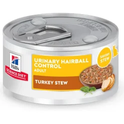Hill's Science Diet Adult Urinary & Hairball Control Turkey Stew Recipe Wet Cat Food (2.9oz x 24 cans)