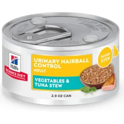 Hill's Science Diet Adult Urinary & Hairball Control Vegetables & Tuna Stew Recipe Wet Cat Food (2.9 oz x 24 cans)