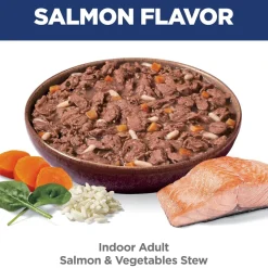 Hill's Science Diet Indoor Adult Salmon & Vegetables Stew Wet Food For Cats (2.8 oz x 24 pouches)