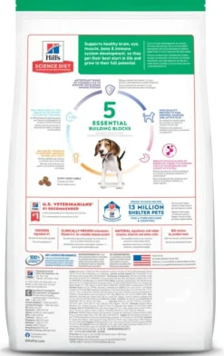 Hill's Science Diet Puppy Dry Dog Food, Chicken Meal & Barley Recipe (15.5 lb)