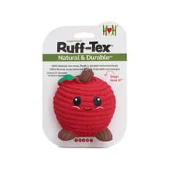 HuggleHounds Sweet Cheeks Foodies Apple Ruff-Tex Latex Squeaky Dog Toy