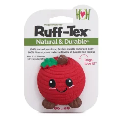 HuggleHounds Sweet Cheeks Foodies Apple Ruff-Tex Latex Squeaky Dog Toy