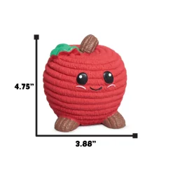 HuggleHounds Sweet Cheeks Foodies Apple Ruff-Tex Latex Squeaky Dog Toy