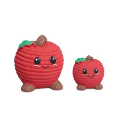 HuggleHounds Sweet Cheeks Foodies Apple Ruff-Tex Latex Squeaky Dog Toy