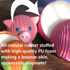 HuggleHounds Sweet Cheeks Foodies Apple Ruff-Tex Latex Squeaky Dog Toy