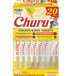 Inaba Churu Chicken & Beef Variety Pack Grain-Free Lickable Treat for Cats, 20 count box