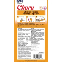 Inaba Churu Chicken Puree Grain-Free Lickable Treat for Cats, 0.5-oz x 4-tubes