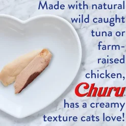 Inaba Churu Chicken Puree Grain-Free Lickable Treat for Cats, 0.5-oz x 4-tubes