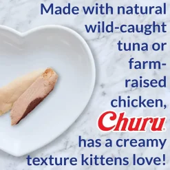 Inaba Churu for Kittens Chicken Recipe Puree Grain-Free Lickable Treat for Cats, 0.5-oz x 4-tubes