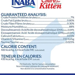 Inaba Churu for Kittens Chicken Recipe Puree Grain-Free Lickable Treat for Cats, 0.5-oz x 4-tubes