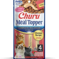 Inaba Churu Meal Topper Chicken Recipe Cat Food, 0.5-oz x 4-tubes