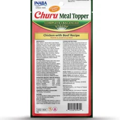 Inaba Churu Meal Topper Chicken with Beef Recipe Dog Food, 0.5-oz x 4-tubes