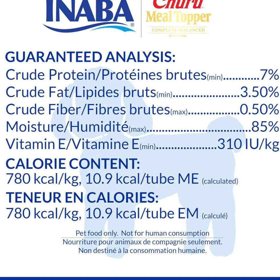 Inaba Churu Meal Topper Chicken with Cheese Recipe Dog Food, 0.5-oz x 4-tubes