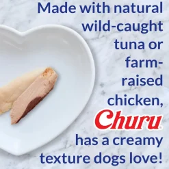 Inaba Churu Meal Topper Chicken with Salmon Recipe Dog Food, 0.5-oz x 4-tubes