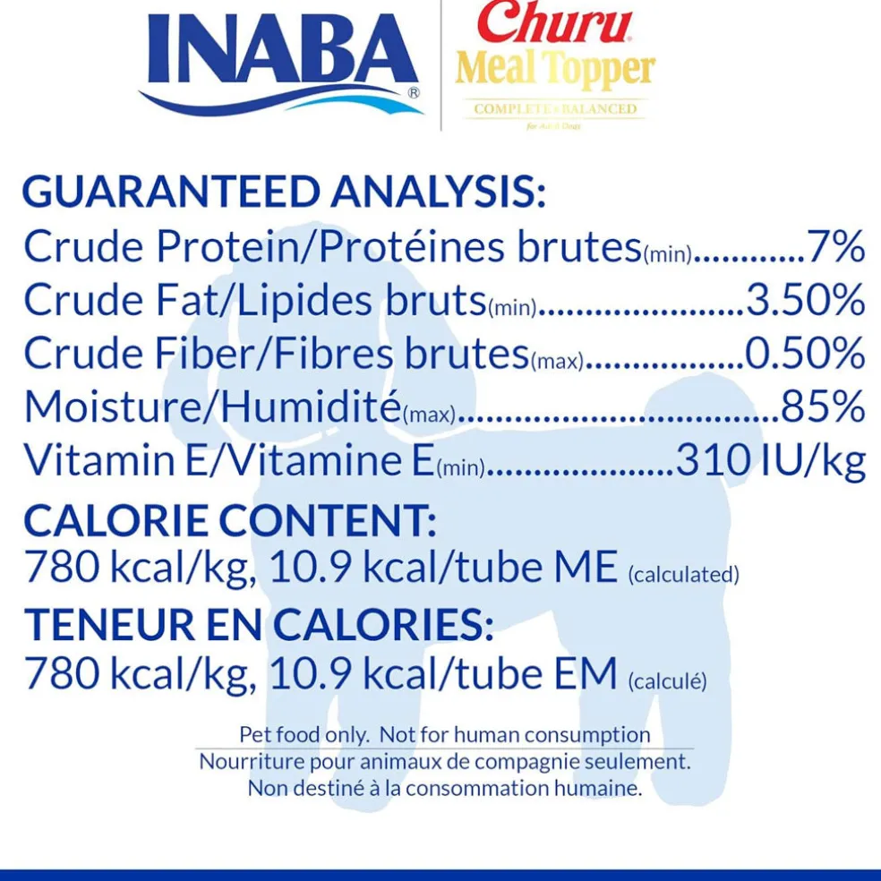 Inaba Churu Meal Topper Chicken with Salmon Recipe Dog Food, 0.5-oz x 4-tubes