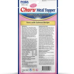 Inaba Churu Meal Topper Tuna with Salmon Recipe Cat Food, 0.5-oz x 4-tubes