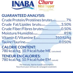 Inaba Churu Meal Topper Tuna with Salmon Recipe Cat Food, 0.5-oz x 4-tubes