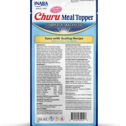 Inaba Churu Meal Topper Tuna with Scallop Recipe Cat Food, 0.5-oz x 4-tubes