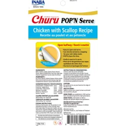 Inaba Churu Pop'n Serve Chicken with Scallop Grain-Free Lickable Cat Treats, 1.2-oz cup