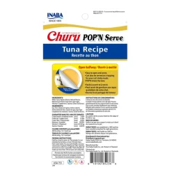 Inaba Churu Pop'n Serve Tuna Recipe Grain-Free Lickable Cat Treats, 1.2-oz cup
