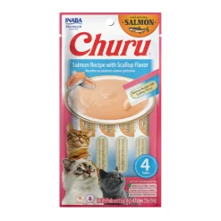 Inaba Churu Salmon with Scallop Recipe Lickable Cat Treats, 0.5-oz tube