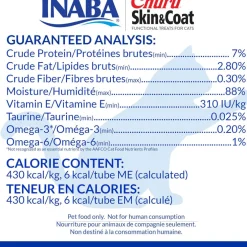 Inaba Churu Skin & Coat Chicken Recipe Grain-Free Lickable Treat for Cats, 0.5-oz x 4-tubes