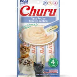 Inaba Churu Tuna Puree Grain-Free Lickable Treat for Cats, 0.5-oz x 4-tubes