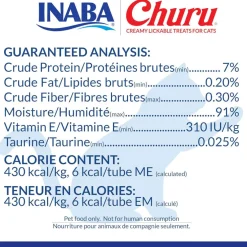 Inaba Churu Tuna with Bonito Flakes Puree Grain-Free Lickable Treat for Cats, 0.5-oz x 4-tubes