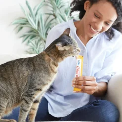 Inaba Churu Tuna with Bonito Flakes Puree Grain-Free Lickable Treat for Cats, 0.5-oz x 4-tubes