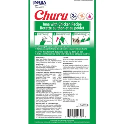 Inaba Churu Tuna with Chicken Puree Grain-Free Lickable Treat for Cats, 0.5-oz x 4-tubes