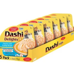 Inaba Dashi Delights Chicken with Scallop Recipe in Broth Cat Food, 2.5-oz