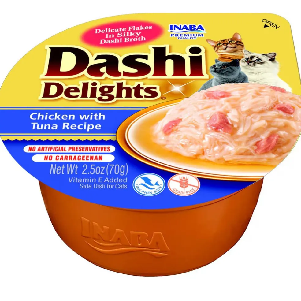 Inaba Dashi Delights Chicken with Tuna Recipe in Broth Cat Food, 2.5-oz