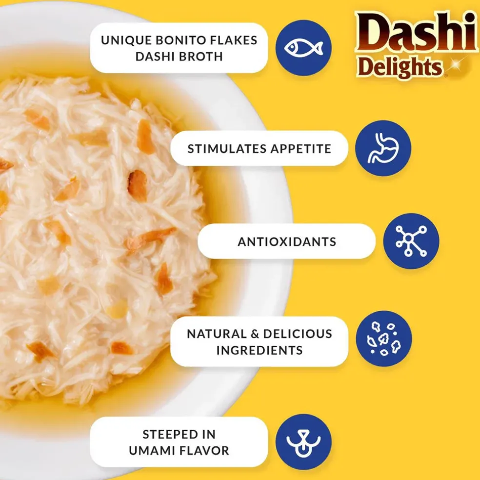 Inaba Dashi Delights Chicken with Tuna Recipe in Broth Cat Food, 2.5-oz
